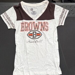 NFL Brown and White Women's Football Tee